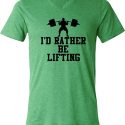 Mens Fitness Shirt I Rather Be Lifting Tri Blend V-neck Tee T-Shirt