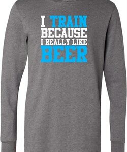 Mens Fitness Shirt I Train For Beer Lightweight Hoodie Tee