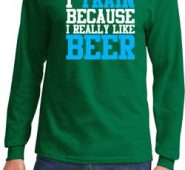 Mens Fitness Shirt I Train For Beer Long Sleeve Tee