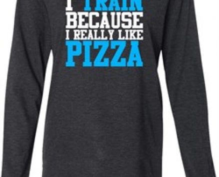 Mens Fitness Shirt I Train For Pizza Lightweight Hoodie Tee