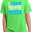 Mens Fitness Shirt I Train For Pizza Pigment Dyed Tee T-Shirt