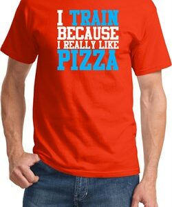 Mens Fitness Shirt I Train For Pizza Tee T-Shirt