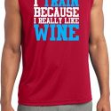 Mens Fitness Shirt I Train For Wine Sleeveless Moisture Wicking Tee