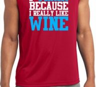 Mens Fitness Shirt I Train For Wine Sleeveless Moisture Wicking Tee