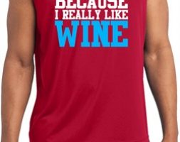 Mens Fitness Shirt I Train For Wine Sleeveless Moisture Wicking Tee