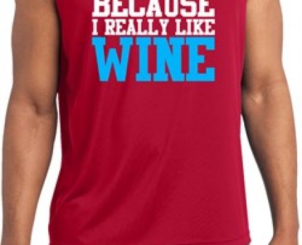 Mens Fitness Shirt I Train For Wine Sleeveless Moisture Wicking Tee