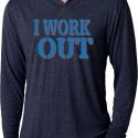 Mens Fitness Shirt I Work Out Lightweight Hoodie Tee T-Shirt