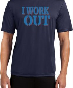 Mens Fitness Shirt I Work Out Moisture Wicking Tee T-Shirt