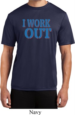 Mens Fitness Shirt I Work Out Moisture Wicking Tee T-Shirt