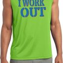 Mens Fitness Shirt I Work Out Sleeveless Moisture Wicking Tee T-Shirt