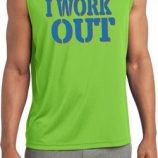 Mens Fitness Shirt I Work Out Sleeveless Moisture Wicking Tee T-Shirt