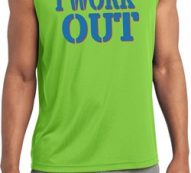 Mens Fitness Shirt I Work Out Sleeveless Moisture Wicking Tee T-Shirt