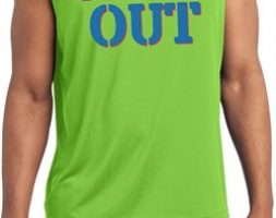 Mens Fitness Shirt I Work Out Sleeveless Moisture Wicking Tee T-Shirt