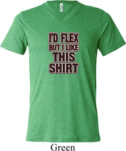 Mens Fitness Shirt Id Flex Tri Blend V-neck Tee T-Shirt