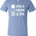 Mens Fitness Shirt Single Taken Gym Tri Blend V-neck Tee T-Shirt