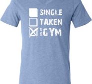 Mens Fitness Shirt Single Taken Gym Tri Blend V-neck Tee T-Shirt