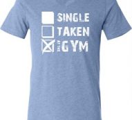 Mens Fitness Shirt Single Taken Gym Tri Blend V-neck Tee T-Shirt