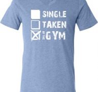 Mens Fitness Shirt Single Taken Gym Tri Blend V-neck Tee T-Shirt