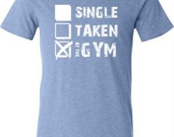Mens Fitness Shirt Single Taken Gym Tri Blend V-neck Tee T-Shirt