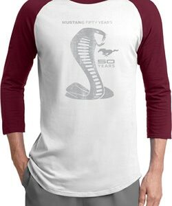 Mens Ford Shirt 50 Years Cobra Raglan Tee T-Shirt