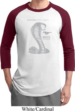 Mens Ford Shirt 50 Years Cobra Raglan Tee T-Shirt