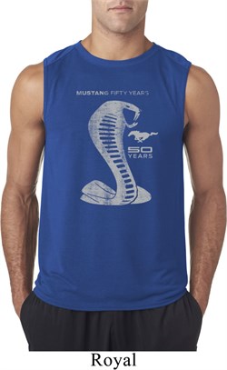 Mens Ford Shirt 50 Years Cobra Sleeveless Tee T-Shirt