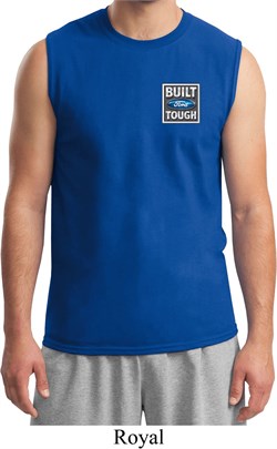 Mens Ford Shirt Built Ford Tough Pocket Print Muscle Tee T-Shirt