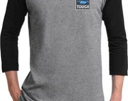 Mens Ford Shirt Built Ford Tough Pocket Print Raglan Tee T-Shirt