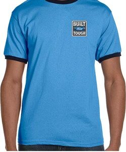 Mens Ford Shirt Built Ford Tough Pocket Print Ringer Tee T-Shirt