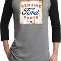 Mens Ford Shirt Distressed Genuine Ford Parts Raglan Tee T-Shirt