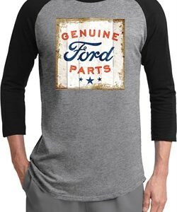 Mens Ford Shirt Distressed Genuine Ford Parts Raglan Tee T-Shirt