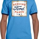 Mens Ford Shirt Distressed Genuine Ford Parts Ringer Tee T-Shirt