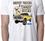 Mens Ford Shirt Driving and Tagging Bucks Burnout Shirt