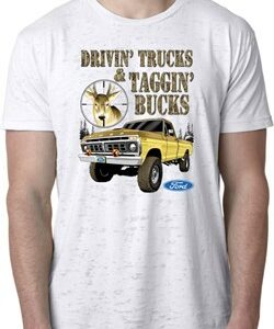 Mens Ford Shirt Driving and Tagging Bucks Burnout Shirt