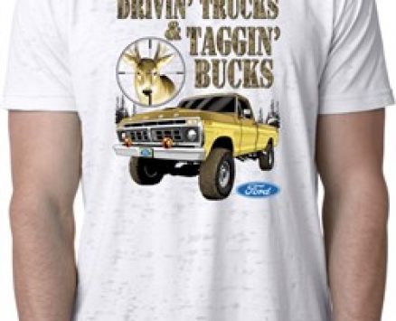 Mens Ford Shirt Driving and Tagging Bucks Burnout Shirt