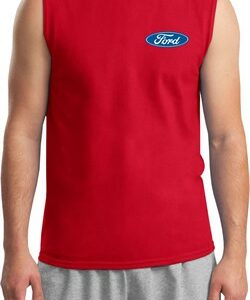 Mens Ford Shirt Ford Oval Pocket Print Muscle Tee T-Shirt