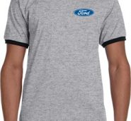 Mens Ford Shirt Ford Oval Pocket Print Ringer Tee T-Shirt