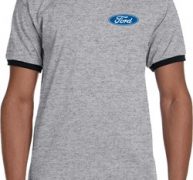 Mens Ford Shirt Ford Oval Pocket Print Ringer Tee T-Shirt