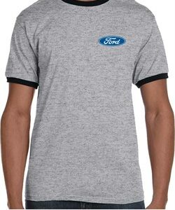 Mens Ford Shirt Ford Oval Pocket Print Ringer Tee T-Shirt