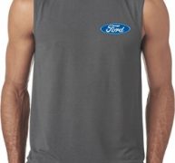 Mens Ford Shirt Ford Oval Pocket Print Sleeveless Tee T-Shirt