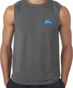 Mens Ford Shirt Ford Oval Pocket Print Sleeveless Tee T-Shirt