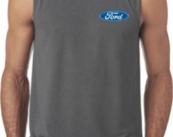 Mens Ford Shirt Ford Oval Pocket Print Sleeveless Tee T-Shirt