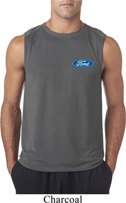 Mens Ford Shirt Ford Oval Pocket Print Sleeveless Tee T-Shirt