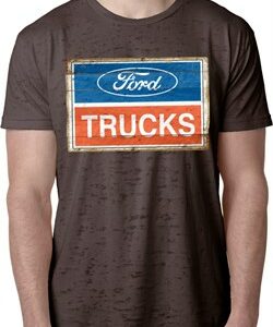 Mens Ford Shirt Ford Trucks Logo Burnout Tee T-Shirt