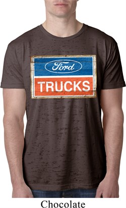 Mens Ford Shirt Ford Trucks Logo Burnout Tee T-Shirt