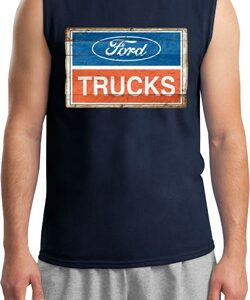 Mens Ford Shirt Ford Trucks Logo Muscle Tee T-Shirt