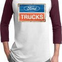 Mens Ford Shirt Ford Trucks Logo Raglan Tee T-Shirt