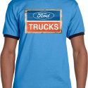 Mens Ford Shirt Ford Trucks Logo Ringer Tee T-Shirt