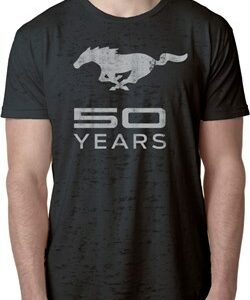 Mens Ford Shirt Mustang 50 Years Burnout Tee T-Shirt