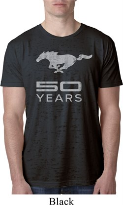 Mens Ford Shirt Mustang 50 Years Burnout Tee T-Shirt